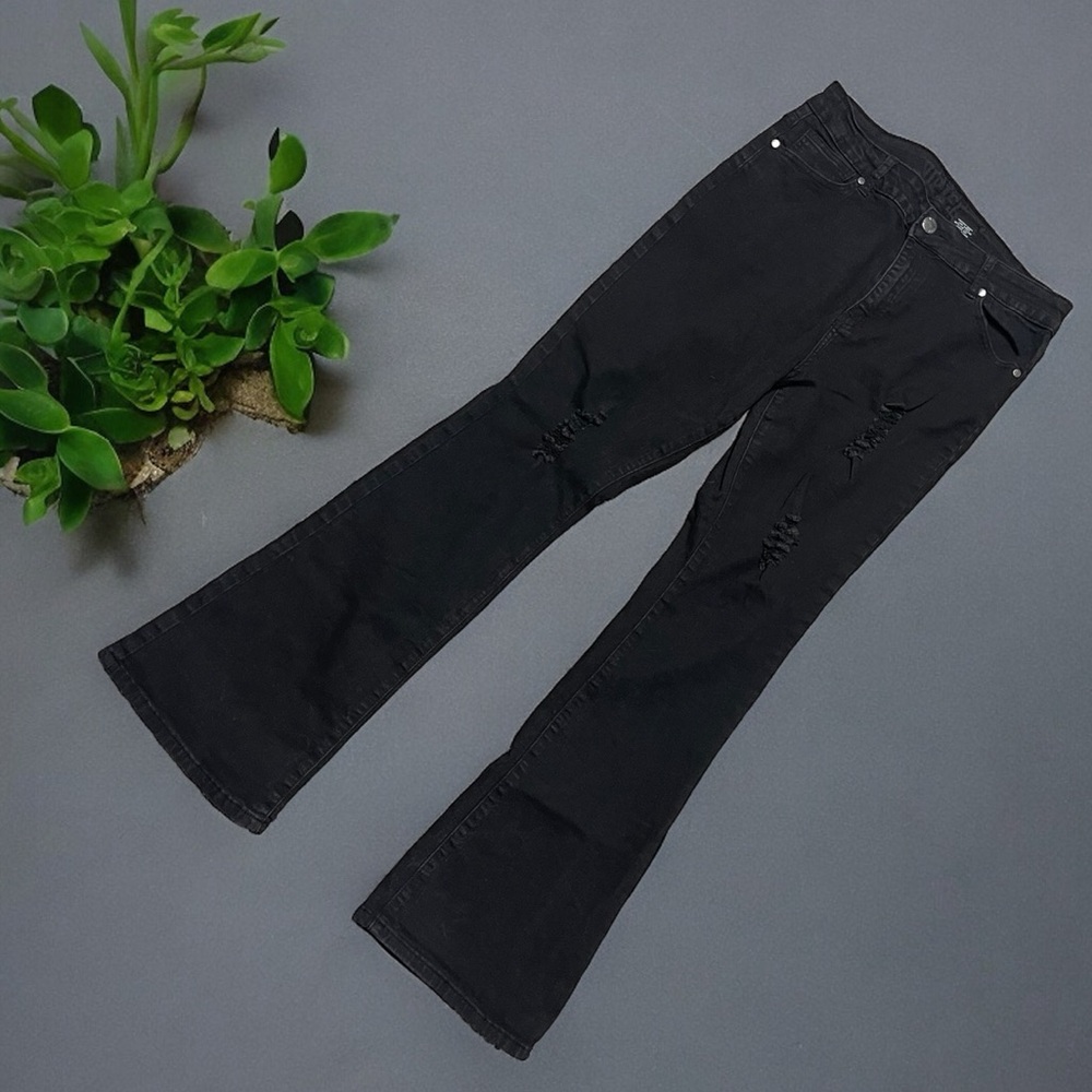 Black flared jeans
